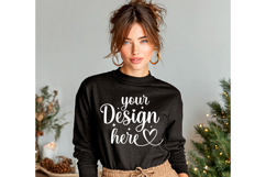 Gildan 18000 Black mockup, Gildan blank mockup Product Image 1