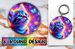 Enchanted Circle Keychain PNG, Cat Product Image 1