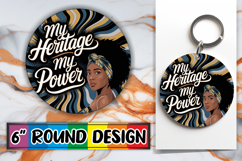Playful Circle Keychain Sublimation, Black Woman Product Image 1