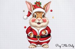 Woodland Christmas Bunny Sublimation Clipart PNG Product Image 1