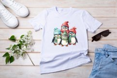 christmas cute penguin clipart, penguin sublimation bundle Product Image 5