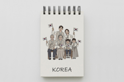 Korean Family Hanbok Taegeukgi Patriotic Gathering PNG Product Image 5