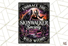 Skinwalker Society Halloween PNG Sign Graphic Wolf Artworkt Product Image 3