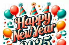 2025 New Year PNG Design, Holiday Shirt Print, Digital Product Image 5