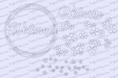 Violet Flower Welcome Sign SVG | Floral Door Hanger SVG Product Image 2