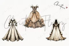 Vintage Goth Dresses Clipart | Vintage Gothic PNG Product Image 3
