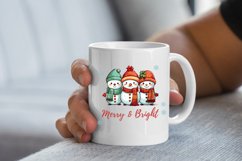 Christmas snowman clipart, Merry &amp; Bright sublimatin Product Image 2