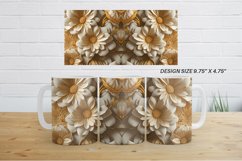 3D Golden Flowers Mug Wrap | Sublimation Coffee Cup Product Image 10