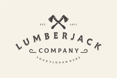 lumberjack logo design vintage vector Product Image 1