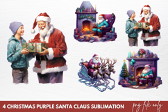 Christmas Purple Santa Claus Sublimation Product Image 1