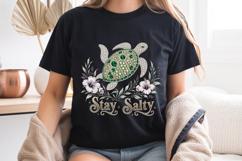 Rhinestone Sea Turtle PNG Stay Salty Beach Sublimation Product Image 8
