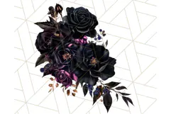 Gothic Floral PNG, Dark Aesthetic Flowers Clipart Print Product Image 4