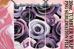 Luminous Sublimation 20oz tumbler wrap, Flower Pattern Product Image 1