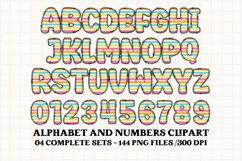 Easter Day Digital Papers, easter day doodle letters Product Image 2