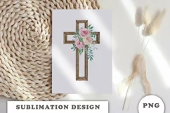 Watercolor Floral cross Png clipart Product Image 8