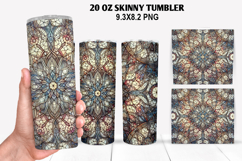 Skinny Tumbler 20oz Wrap Design, Stained Tumble PNG Design Product Image 1