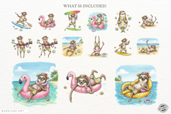 Whimsical Summer Lazy Sloth Clipart Product Image 4