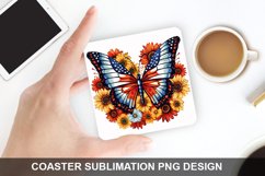4Th Of July Butterfly- Coaster Sublimation Design Product Image 1