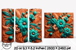 3d flower tumbler, Tooled leather png Product Image 1