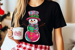 Preppy Brushstroke Snowman Png, Snowman Sublimation Png. Product Image 6
