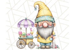Ice Cream Gnome Clipart PNG Summer Dessert Art, Summer Gnome Product Image 4