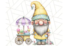 Ice Cream Gnome Clipart PNG Summer Dessert Art, Summer Gnome Product Image 4