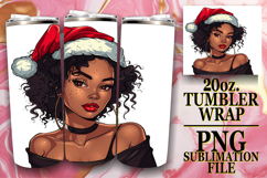 Joyful Nights 20oz tumbler wrap, Xmas Girl Product Image 1