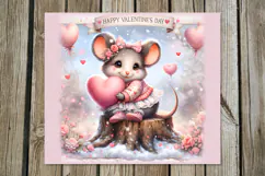 Valentine mouse | 4 love Skinny tumbler sublimation designs Product Image 4