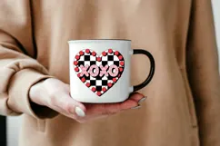 XOXO Checkerboard Heart PNG | Valentine’s Day Retro Heart Product Image 5