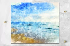 Watercolor Beach life | 8 Skinny Tumbler Sublimation designs Product Image 8