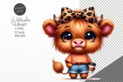 Highland cow clipart, Farm animals, Cow clipart Product Image 1