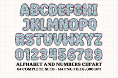 Easter Blooms Alphabet &amp; Numbers Clipart PNG Set Product Image 2