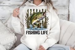 Fishing Life Bass PNG, Camo American Flag Sublimation Product Image 7