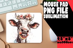 Farmhouse Cow Watercolor Mouse Pad PNG Product Image 1