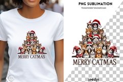 Merry Catmas Digital Print, Transparent Design Product Image 1