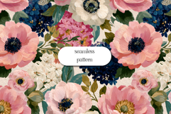 Luxury Floral Seamless Pattern Bold Hand Painted Blooms Product Image 1