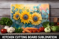 Cutting Board Sublimation Design - Sunflowers Sublimation Product Image 1