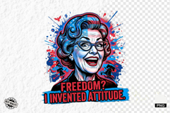 Funny Patriotic Grandma PNG Illustration Product Image 1