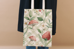 Cottagecore Strawberry Gingham Paper, Seamless Watercolor Product Image 8