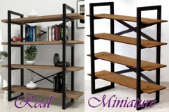 Miniature modern bookcase digital file template, 1:6 scale Product Image 7