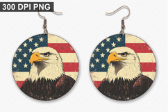 Eagle Earring Sublimation PNG - 4th of July Earring Design Product Image 1