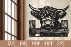 Highland Cow SVG Design| Laser cut, Cricut, Silhouette Product Image 1