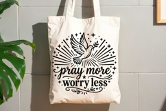 Pray More Worry Less Svg, Mental Health Svg, Religious Svg. Product Image 9