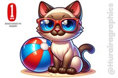Siamese Play with Ball - JPG File Product Image 1