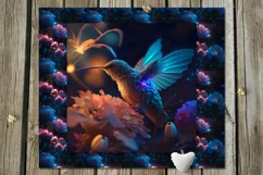Hummingbird & flowers | Sublimation skinny tumbler designs Product Image 8
