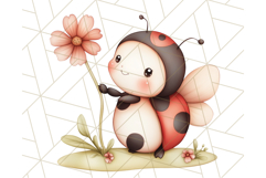 Cute Ladybug Clipart PNG, Pastel Whimsical Bug Illustrations Product Image 4
