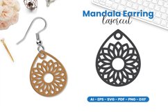 Mandala Earring Lasercut Product Image 1