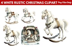 White Rustic Christmas Clipart PNG Product Image 1