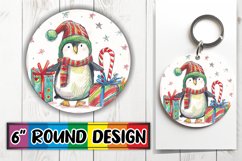 Watercolor Christmas Round Design for PNG Sublimation Product Image 1