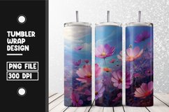 Watercolor flower pattern Tumbler Wrap | Sublimation Product Image 1